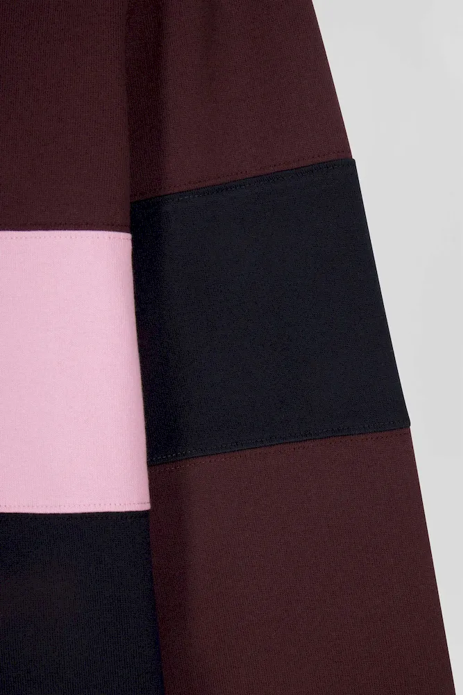 Maillot manches longues colorblock bordeaux en coton broderie dos coupe Regular – Bild 8