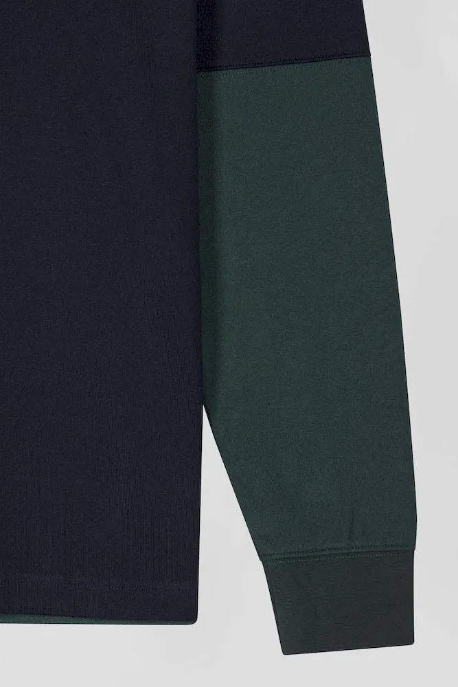 Maillot manches longues en coton vert broderie et applications de tissus cravate coupe Regular – Bild 8