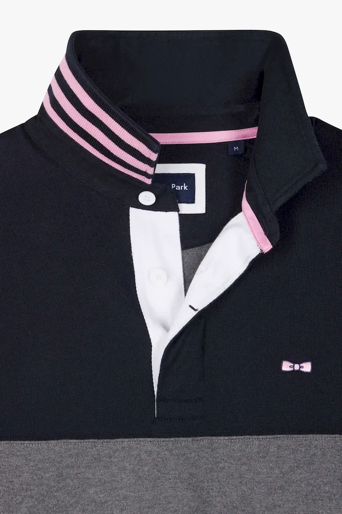 Maillot manches longues en coton bleu marine broderie manche 10 coupe Regular – Bild 7