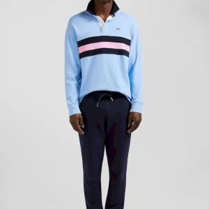 Maillot manches longues en coton ciel brodé coupe Relaxed