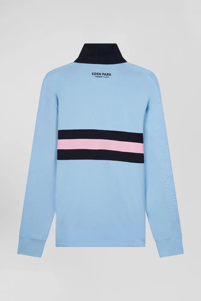 Maillot manches longues en coton ciel brodé coupe Relaxed – Bild 4