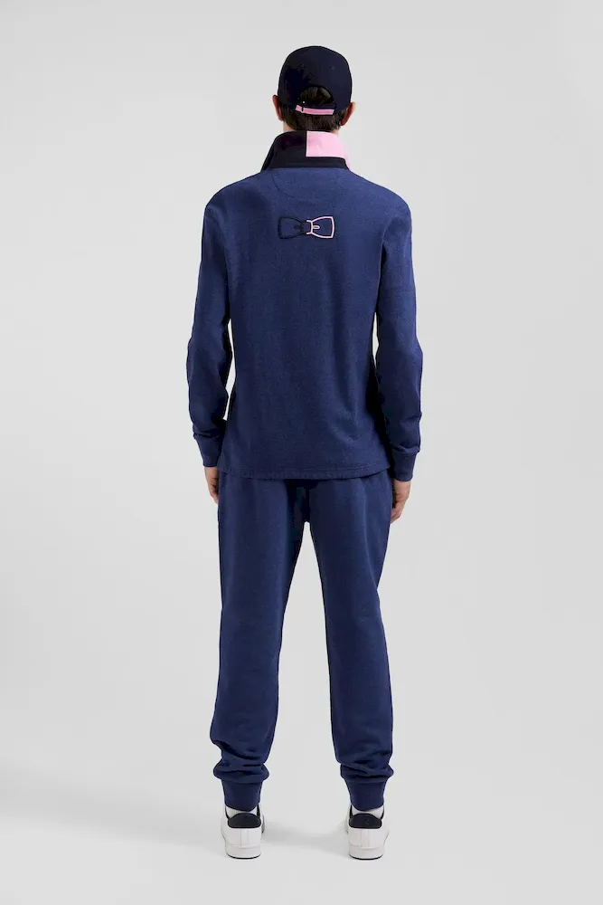 Maillot manches longues en coton bleu marine détails nœud papillon coupe Regular – Bild 6