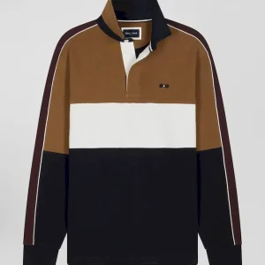 Alternative view of Maillot manches longues en coton noisette broderie dos et passepoil coupe Regular