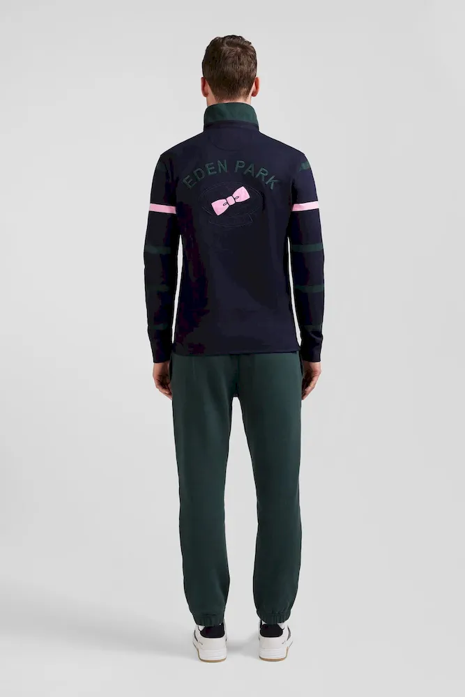 Maillot manches longues en coton cerclé vert broderie dos coupe Regular – Bild 6