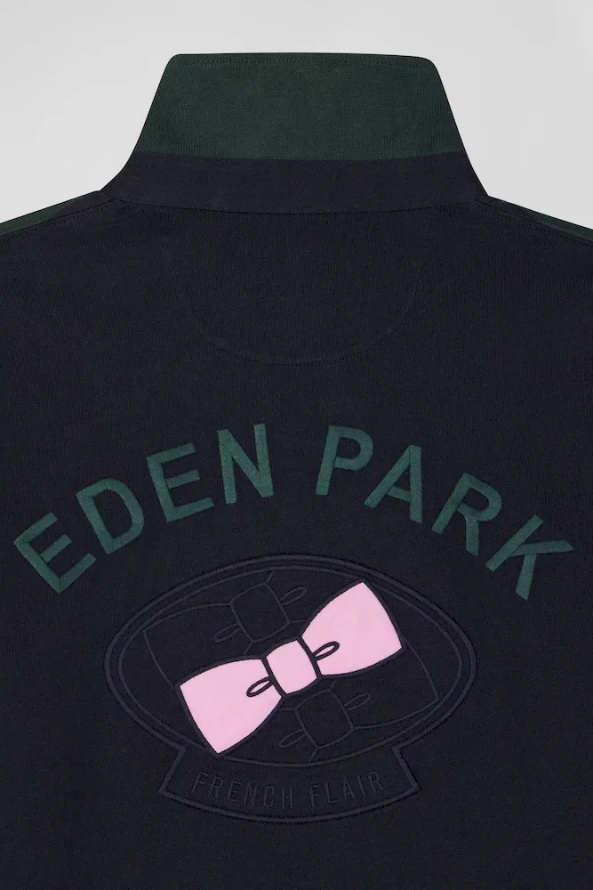 Maillot manches longues en coton cerclé vert broderie dos coupe Regular – Bild 9