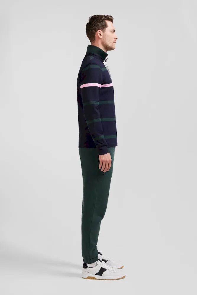 Maillot manches longues en coton cerclé vert broderie dos coupe Regular – Bild 5