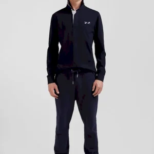 Maillot manches longues en coton bleu marine applications de tissu cravate cerclé coupe Regular