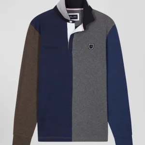 Alternative view of Maillot manches longues colorblock en coton gris coupe Regular