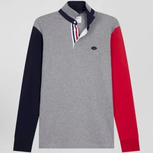 Alternative view of Maillot manches longues en coton gris coupe Regular