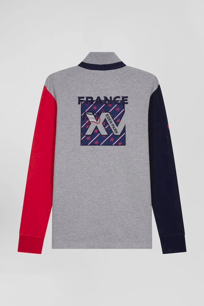 Maillot manches longues en coton gris coupe Regular – Bild 4