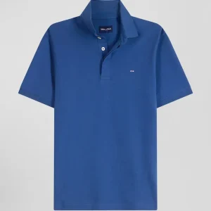 Alternative view of Polo manches courtes en coton stretch bleu foncé coupe Slim