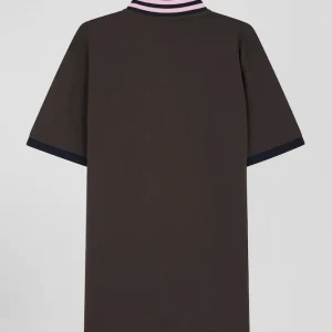 Alternative view of Polo manches courtes en piqué coton marron coupe Regular