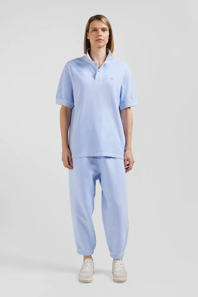 Polo Manches Courtes Unisexe En Piqué Coton Ciel Surteint Coupe Oversized