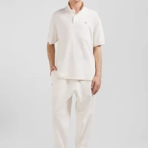 Polo manches courtes unisexe en piqué coton écru surteint coupe Oversized