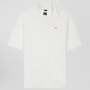 Alternative view of Polo manches courtes unisexe en piqué coton écru surteint coupe Oversized