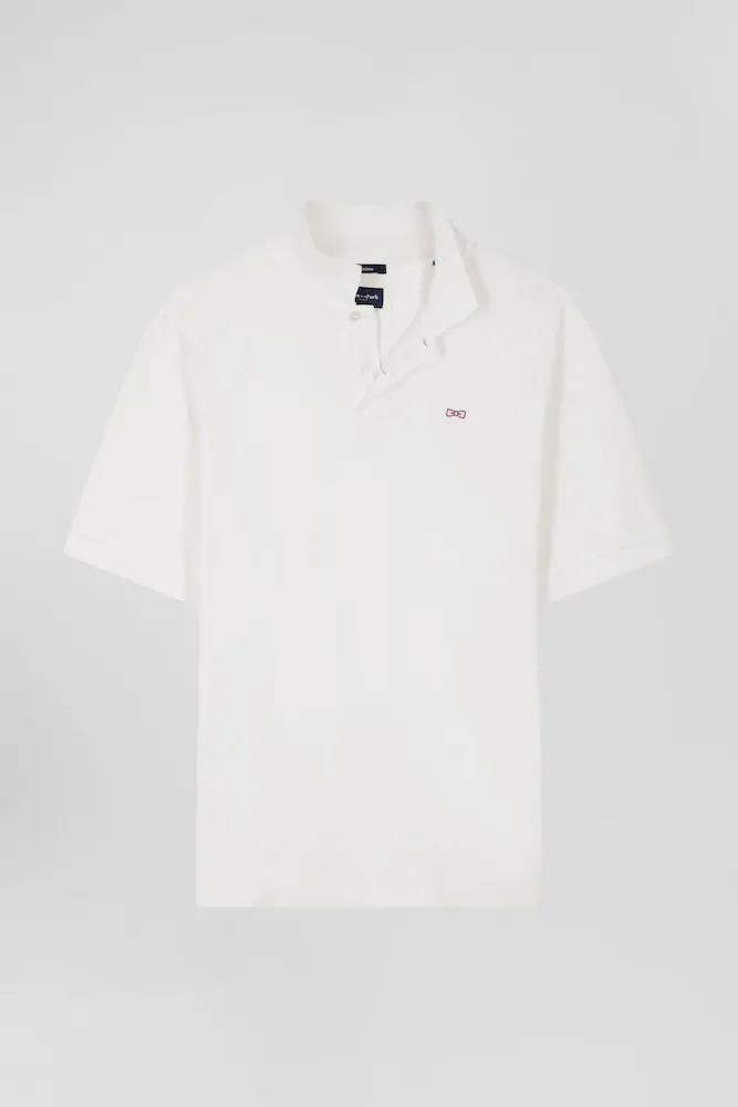 Polo Manches Courtes Unisexe En Piqué Coton écru Surteint Coupe Oversized