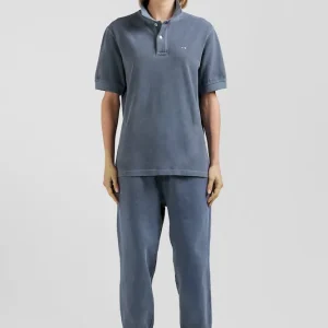 Alternative view of Polo manches courtes unisexe en piqué coton gris surteint coupe Oversized