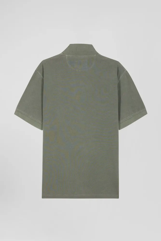 Polo manches courtes unisexe en piqué coton kaki surteint coupe Oversized – Bild 6