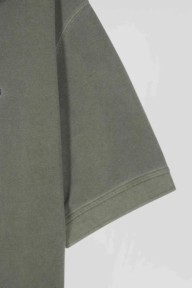 Polo manches courtes unisexe en piqué coton kaki surteint coupe Oversized – Bild 12