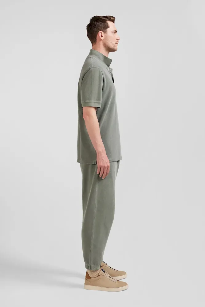 Polo manches courtes unisexe en piqué coton kaki surteint coupe Oversized – Bild 7