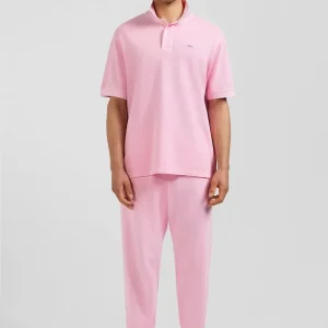 Polo manches courtes unisexe en piqué coton rose surteint coupe Oversized