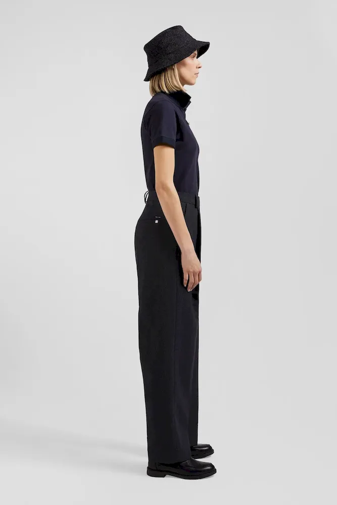 Polo manches courtes uni en coton stretch bleu marine coupe Slim – Bild 5