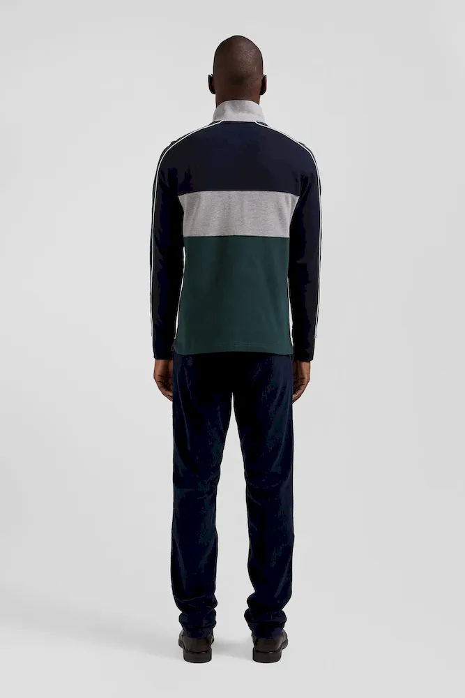 Polo manches longues en piqué coton vert chiné coupe Regular – Bild 6