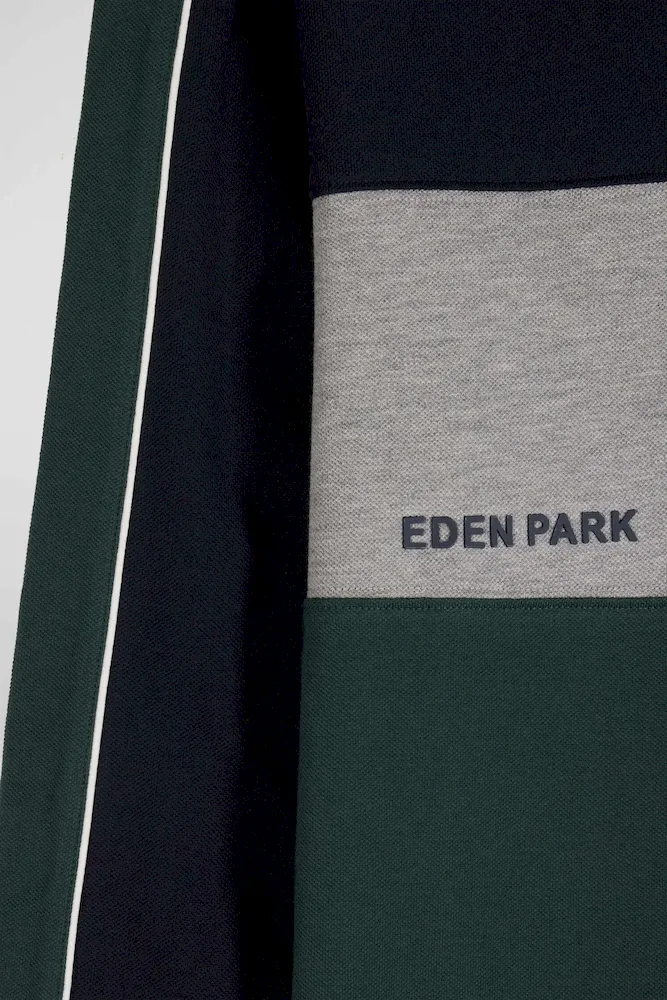 Polo manches longues en piqué coton vert chiné coupe Regular – Bild 9