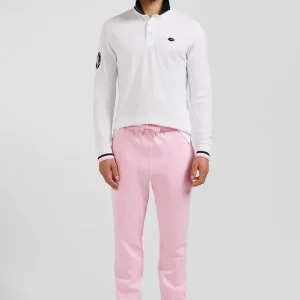 Polo manches longues en piqué coton blanc broderie XV de France coupe Regular