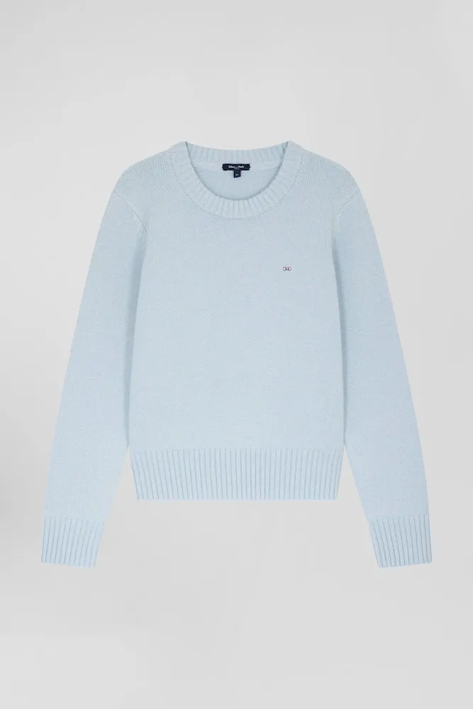 Pull col rond en laine et cachemire ciel coupe Regular – Bild 2