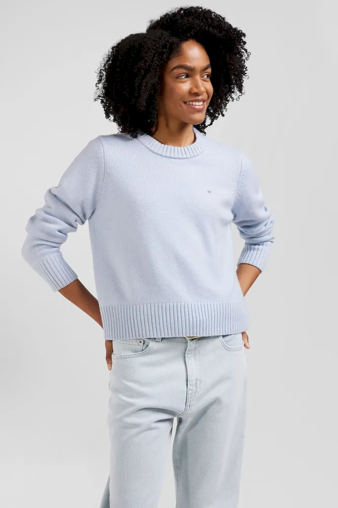 Pull col rond en laine et cachemire ciel coupe Regular – Bild 3