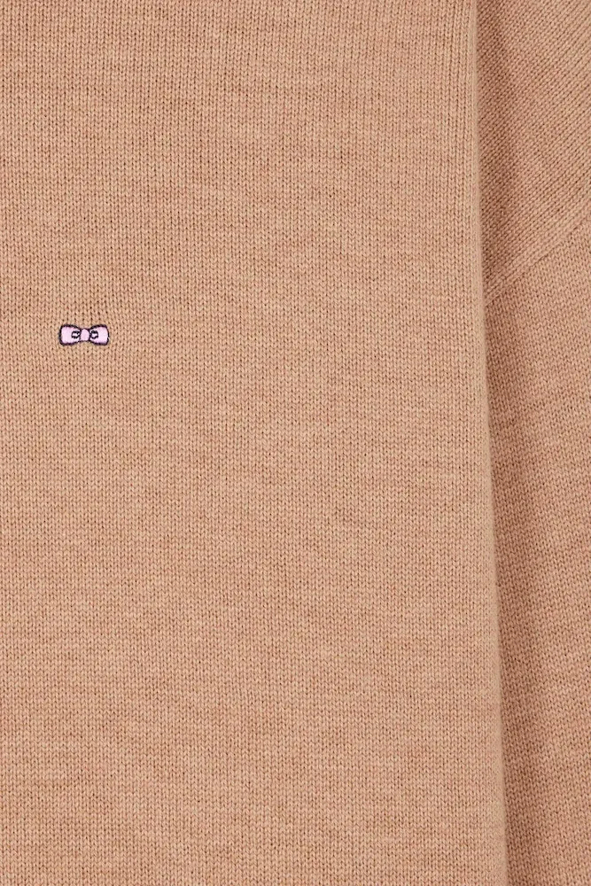 Pull col roulé en laine et coton marron coupe Relaxed – Bild 8