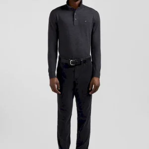 Pull col maillot en laine gris anthracite coupe Regular