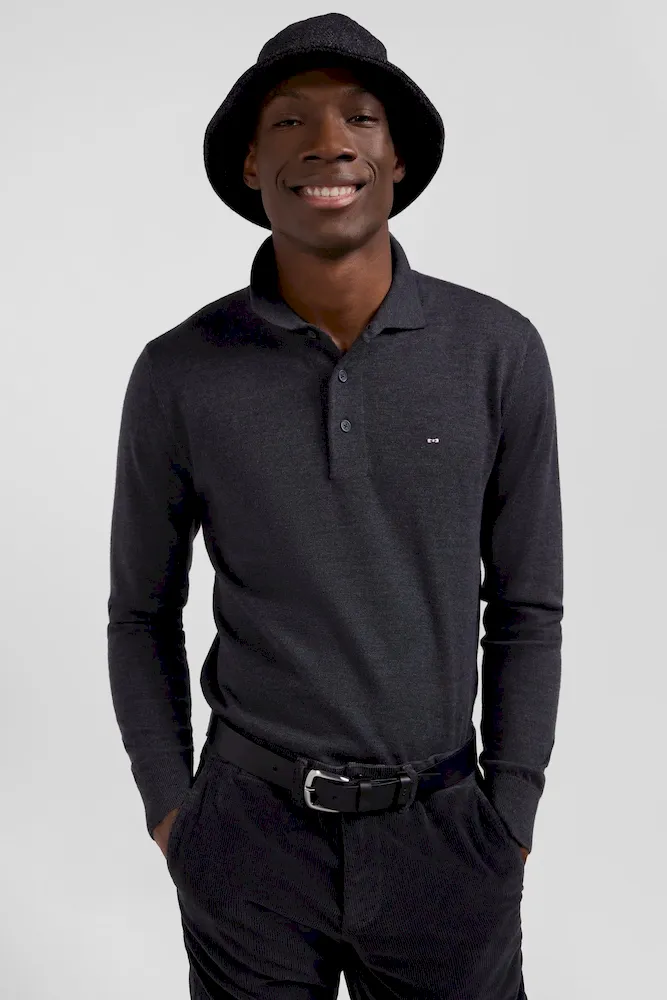 Pull col maillot en laine gris anthracite coupe Regular – Bild 3