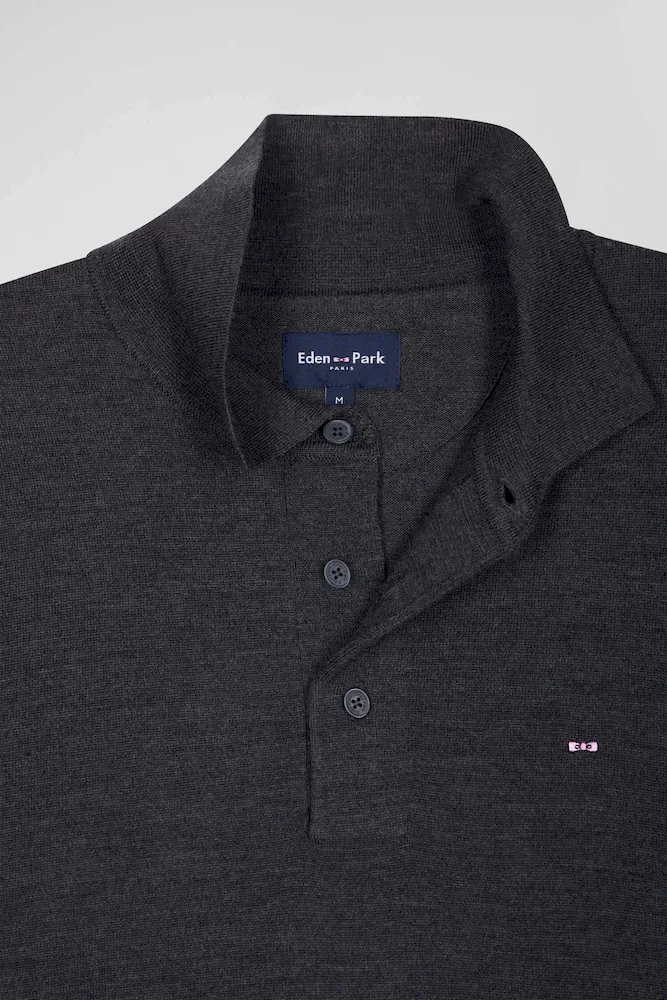 Pull col maillot en laine gris anthracite coupe Regular – Bild 7