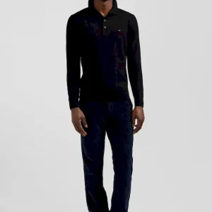 Pull col maillot en laine noir coupe Regular