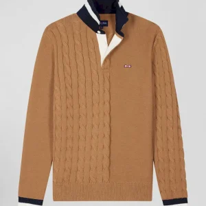 Alternative view of Pull col maillot en coton camel coupe Regular