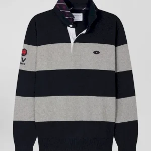 Pull col maillot en coton gris coupe Regular