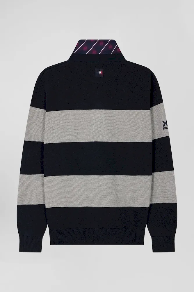 Pull Col Maillot En Coton Gris Coupe Regular