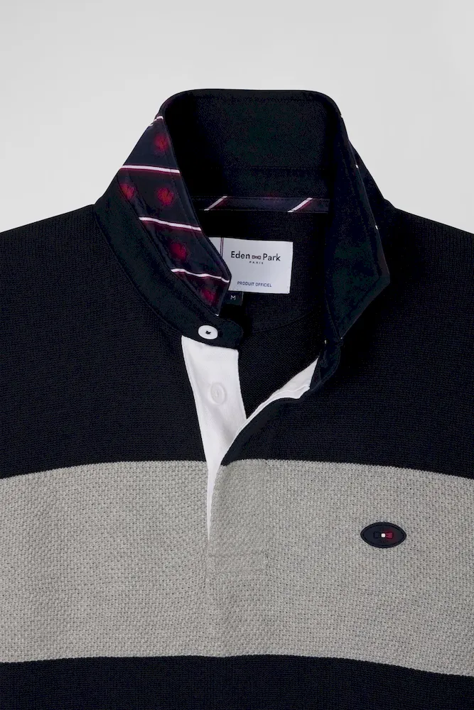 Pull col maillot en coton gris coupe Regular – Bild 3