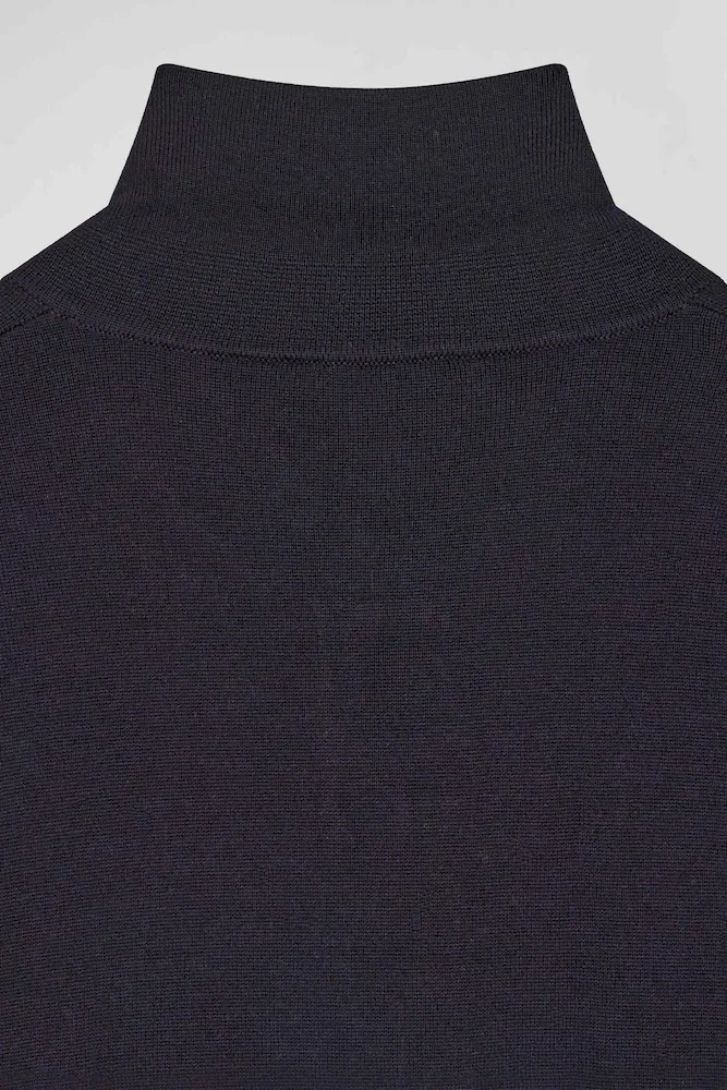 Robe col maillot en laine bleu marine coupe Regular – Bild 9