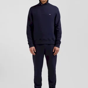 Sweatshirt en molleton coton uni bleu marine coupe Regular