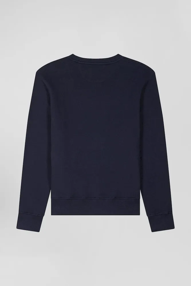 Sweatshirt en molleton coton uni bleu marine coupe Regular – Bild 4