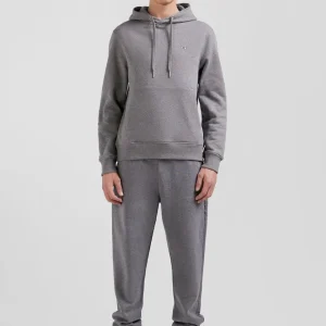 Sweatshirt à capuche en molleton coton gris coupe Regular