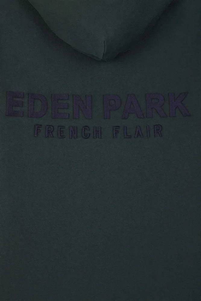 Sweatshirt à capuche en molleton vert broderie Eden Park coupe Regular – Bild 9