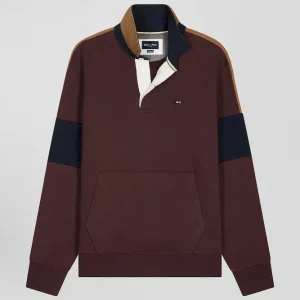 Alternative view of Sweatshirt col maillot en coton bordeaux coupe Relaxed