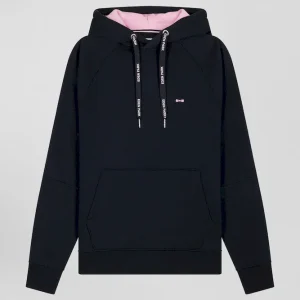 Alternative view of Sweatshirt à capuche en molleton marine cordons de serrage siglés coupe Relaxed