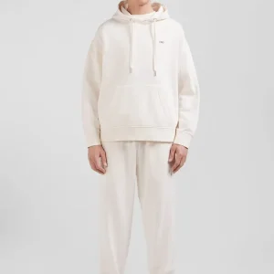 Sweatshirt à capuche unisexe en molleton coton écru surteint coupe Oversized