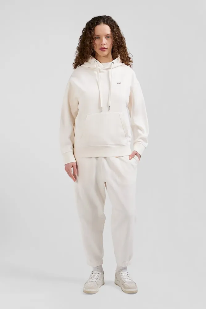 Sweatshirt à Capuche Unisexe En Molleton Coton écru Surteint Coupe Oversized