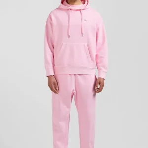 Sweatshirt à capuche unisexe en molleton coton rose surteint coupe Oversized